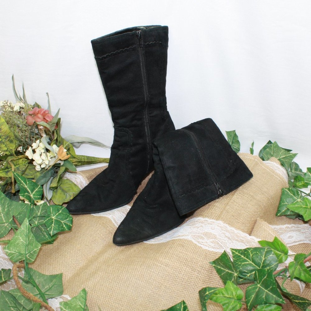 George Women's Velvet Black Boots Size 8.5